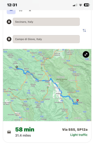 Campo Di Giove Route Map