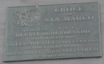 Rolando Di Gregorio a native of Secinaro then resident in Canada