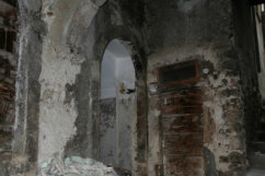 The arch is opened up for the new kitchen/back door